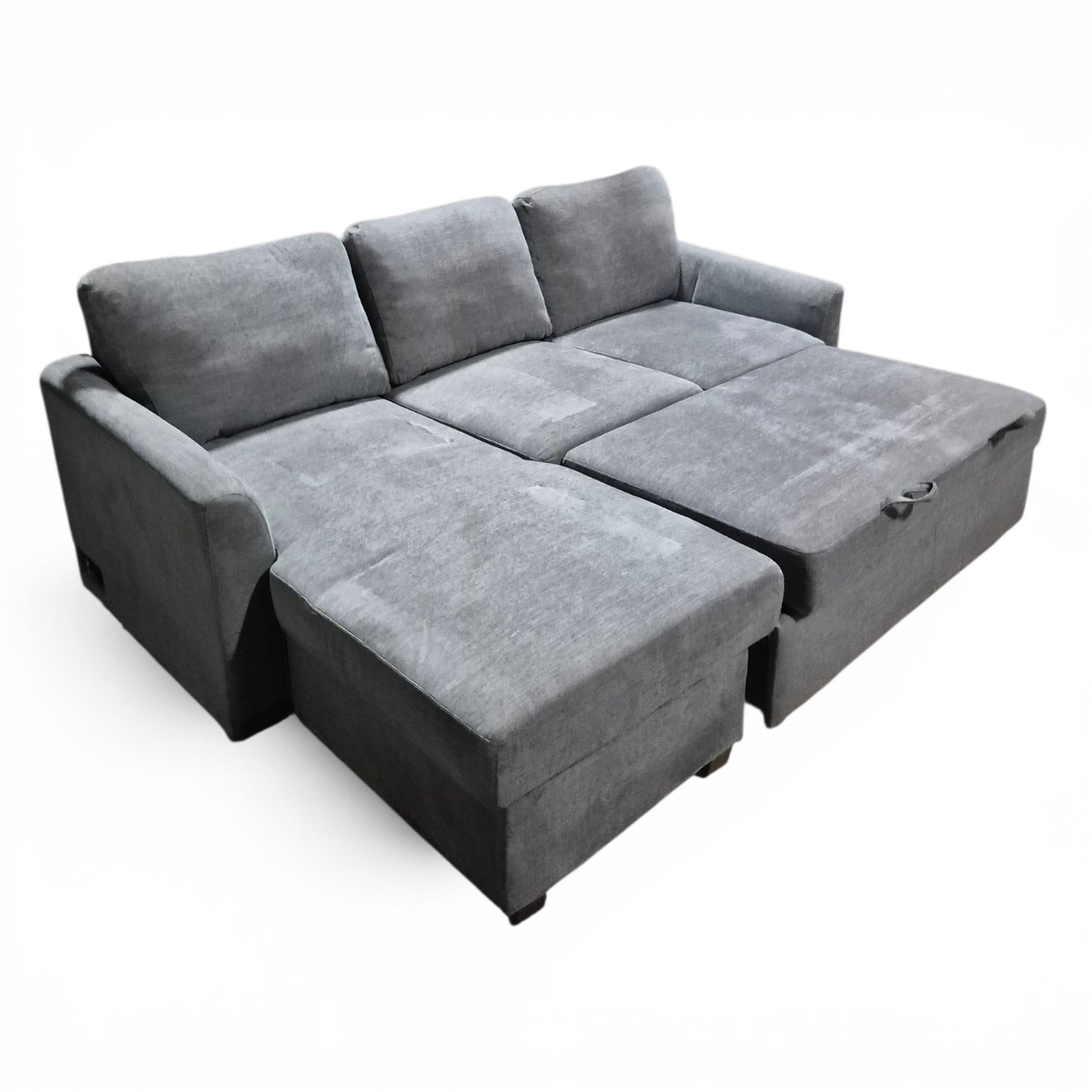 Coddle Cameron Gray Fabric Sleeper Sofa with Storage ex costco