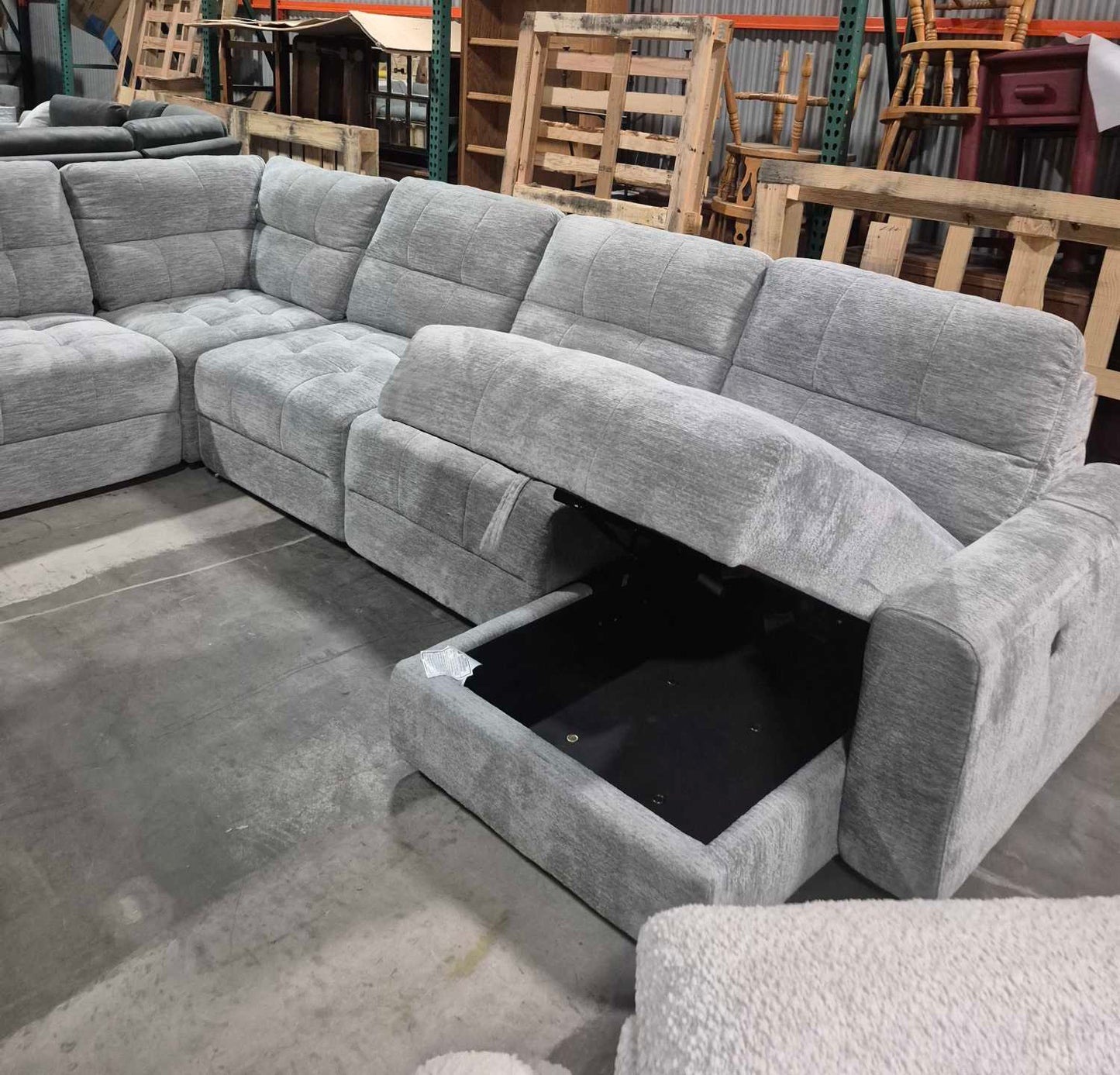 Emma Fabric Power Recliner sectional with chaise