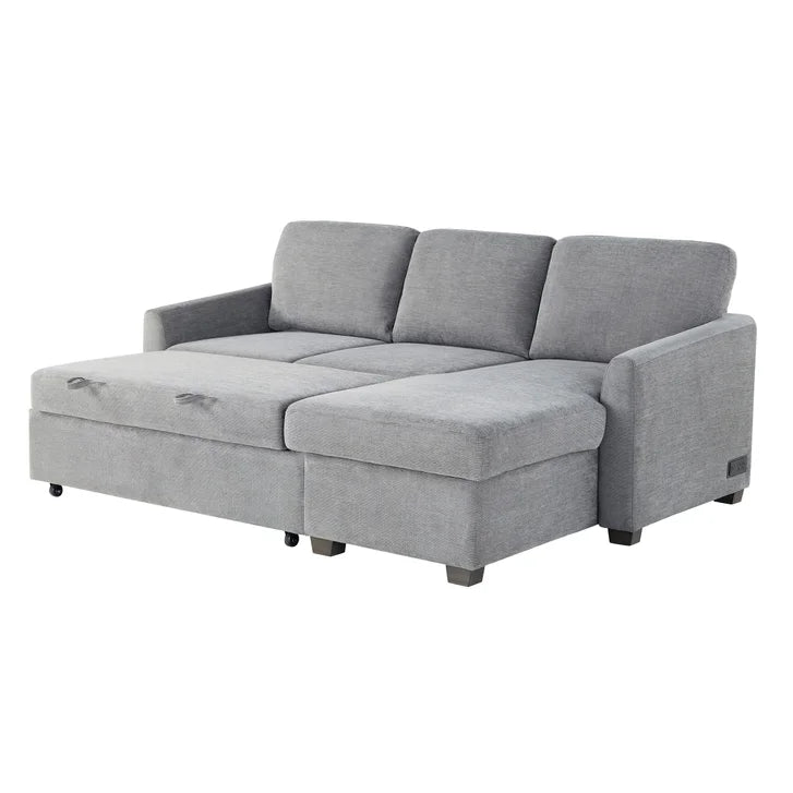 Coddle Cameron Gray Fabric Sleeper Sofa with Storage ex costco