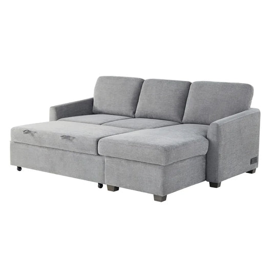 Coddle Cameron Gray Fabric Sleeper Sofa with Storage ex costco