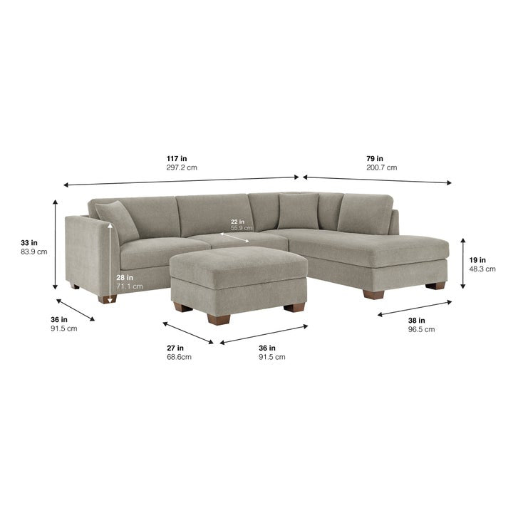 Thomasville Walsen Sectional with storage Ottoman