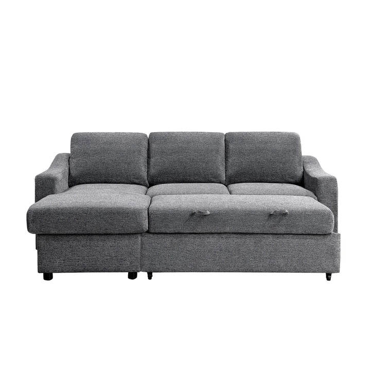 Coddle Aria Gray Fabric Sleeper Sofa with chaise & Storage