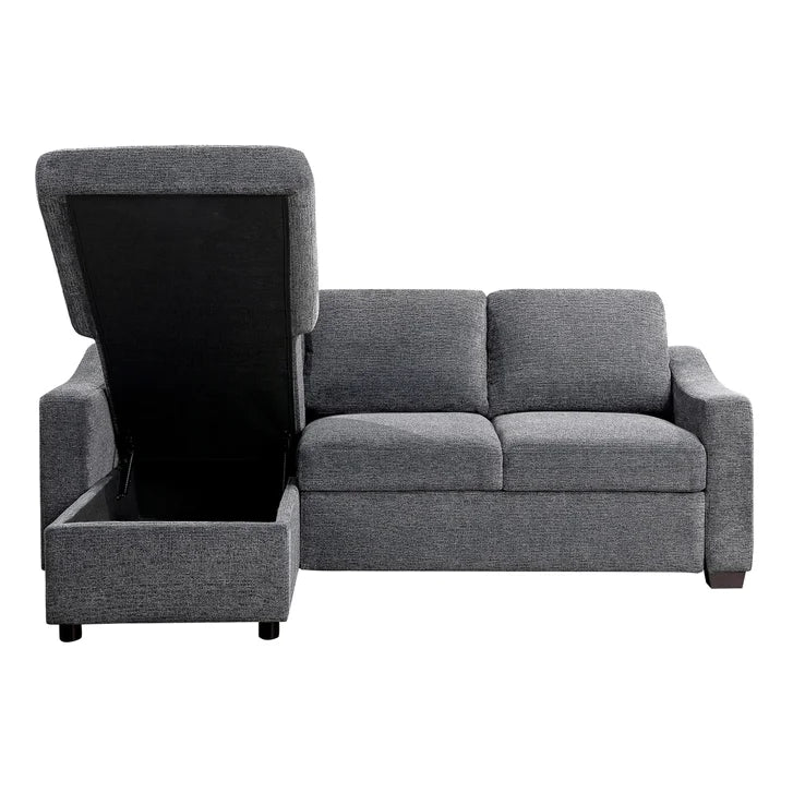 Coddle Aria Gray Fabric Sleeper Sofa with chaise & Storage