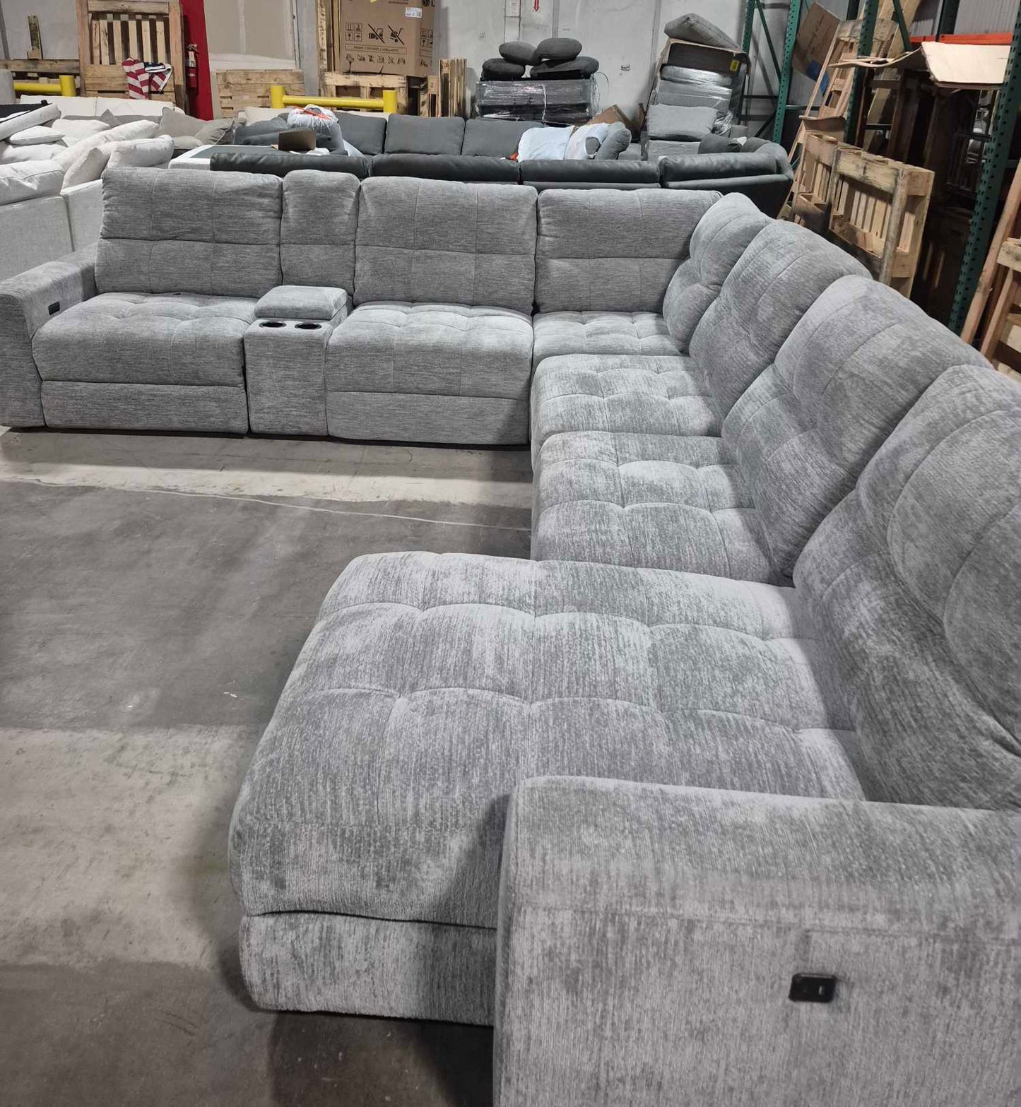 Emma Fabric Power Recliner sectional with chaise