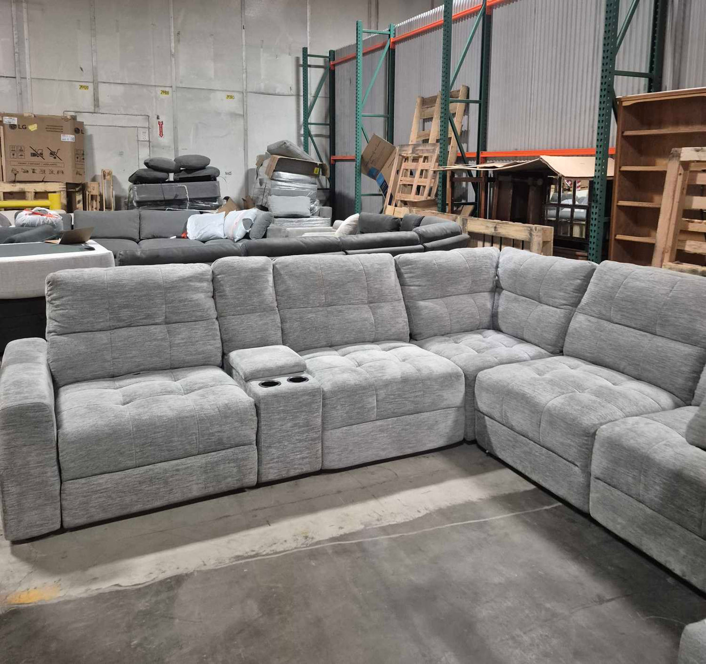Emma Fabric Power Recliner sectional with chaise