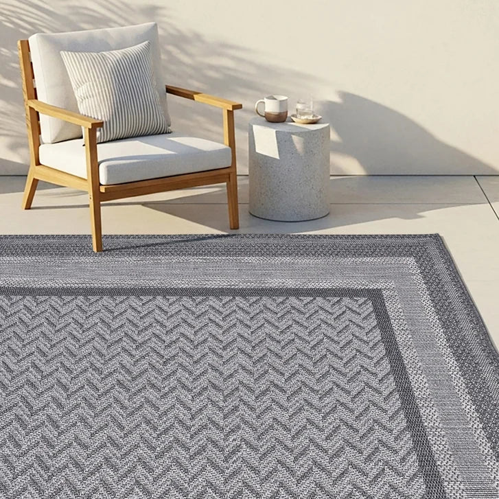 Laguna Outdoor & Indoor Area Rug, Daria Silver iron 8ft × 10ft
