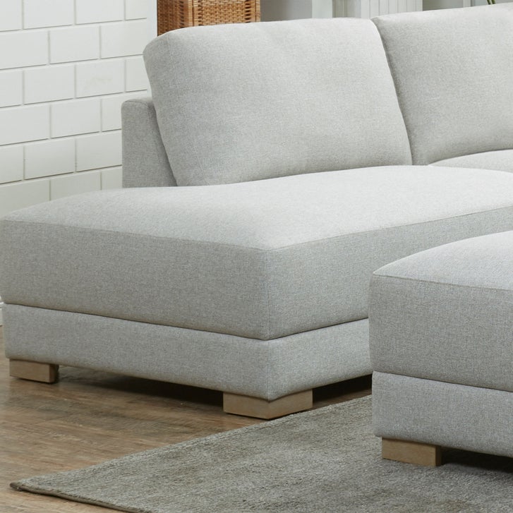 Drayden Fabric sectional With ottoman Light Gray
