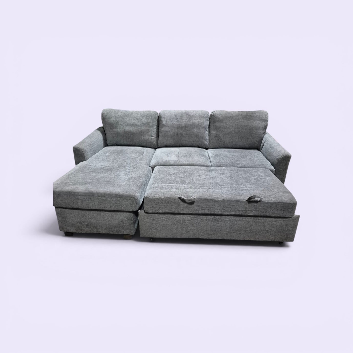 Coddle Cameron Gray Fabric Sleeper Sofa with Storage ex costco