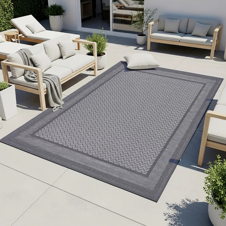 Laguna Outdoor & Indoor Area Rug, Daria Silver iron 8ft × 10ft