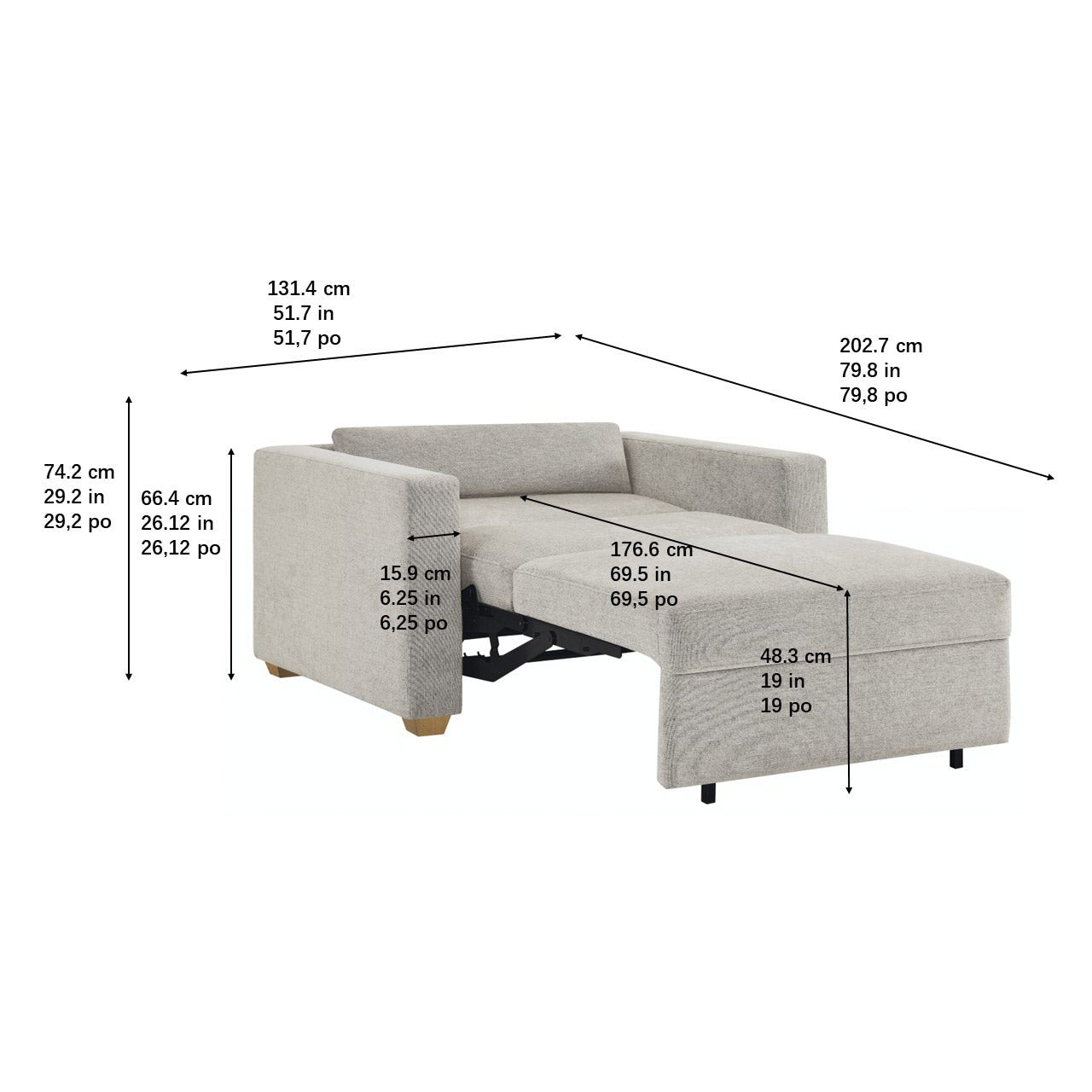 Thomasville Dillard twin Size convertible Sleeper Sofa