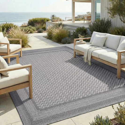 Laguna Outdoor & Indoor Area Rug, Daria Silver iron 8ft × 10ft