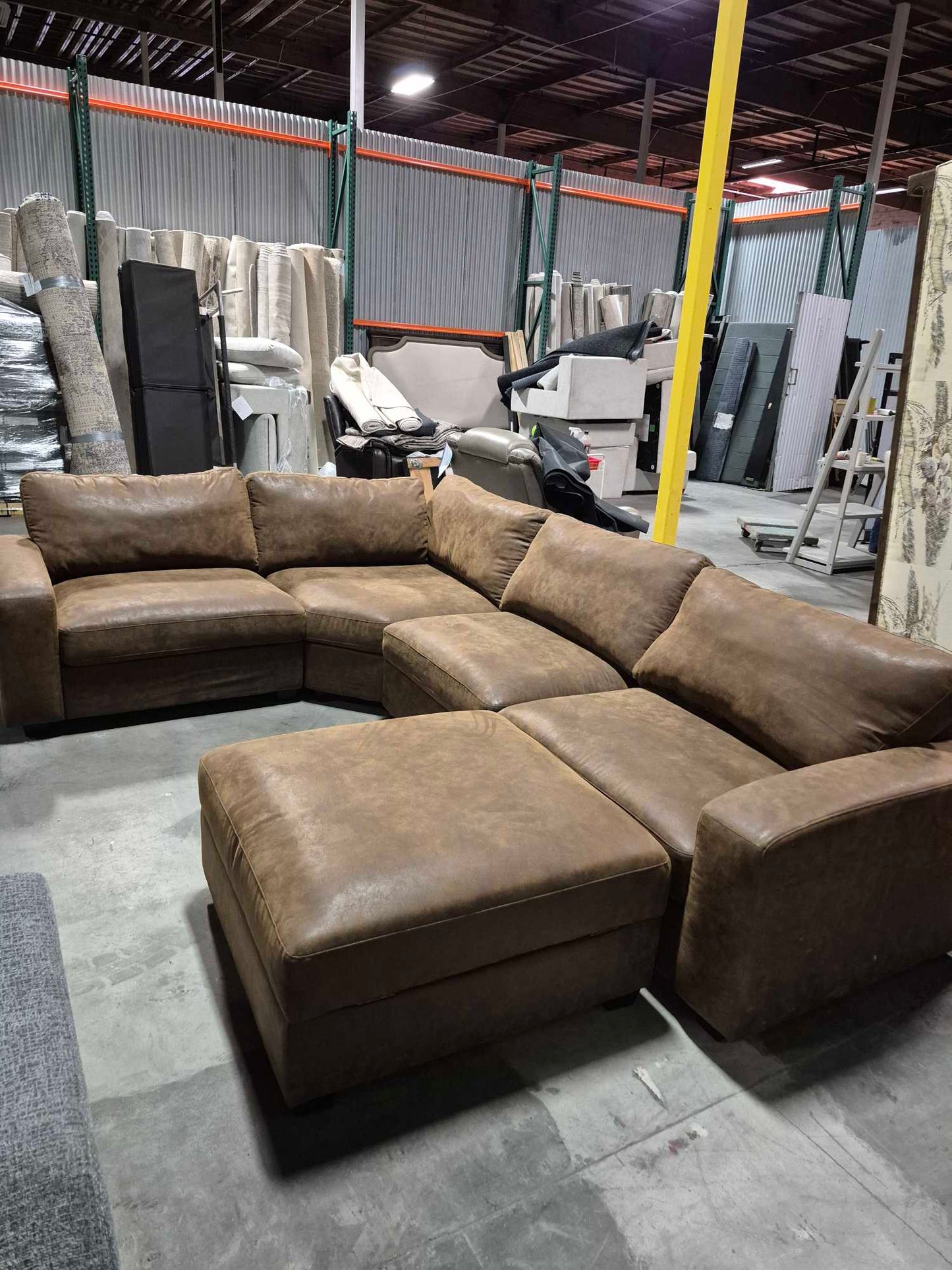 Leon 5 piece Fabric Sectional With storage Ottoman (costco)